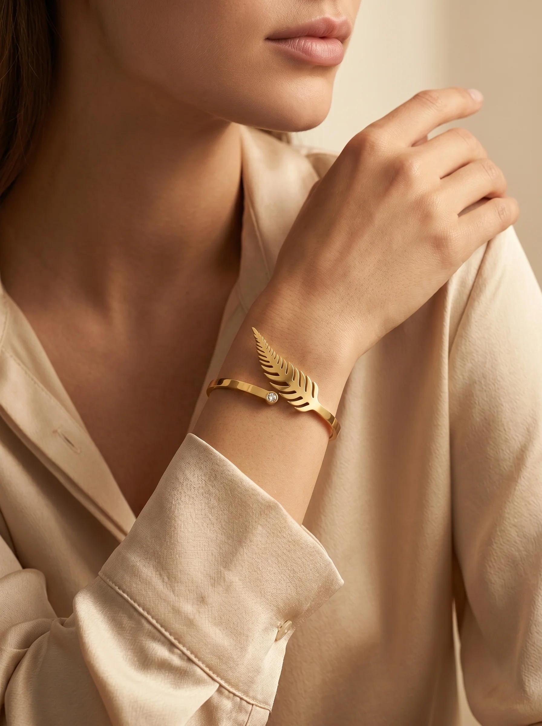 Nature Leaf Gold Cuff